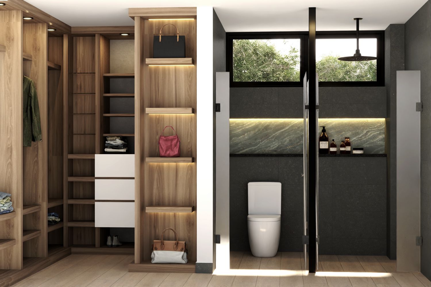 Vestidor y baño