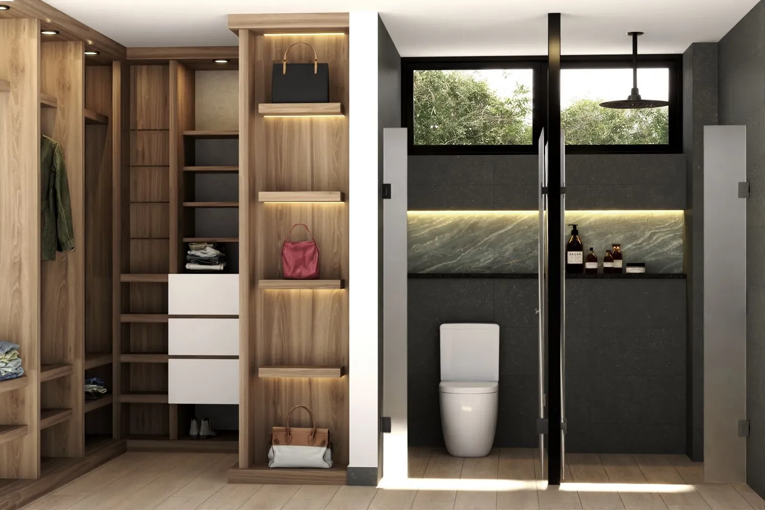 Vestidor y baño